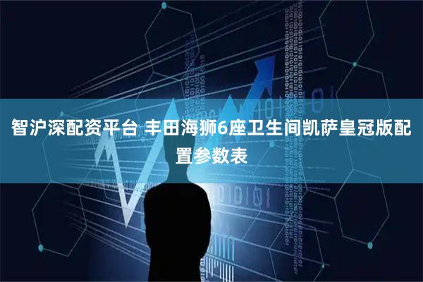 智沪深配资平台 丰田海狮6座卫生间凯萨皇冠版配置参数表