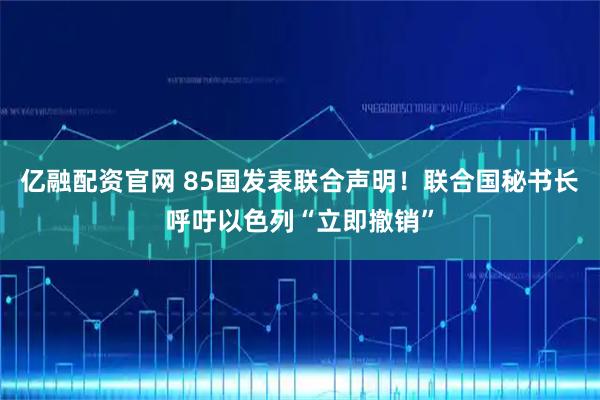 亿融配资官网 85国发表联合声明！联合国秘书长呼吁以色列“立即撤销”